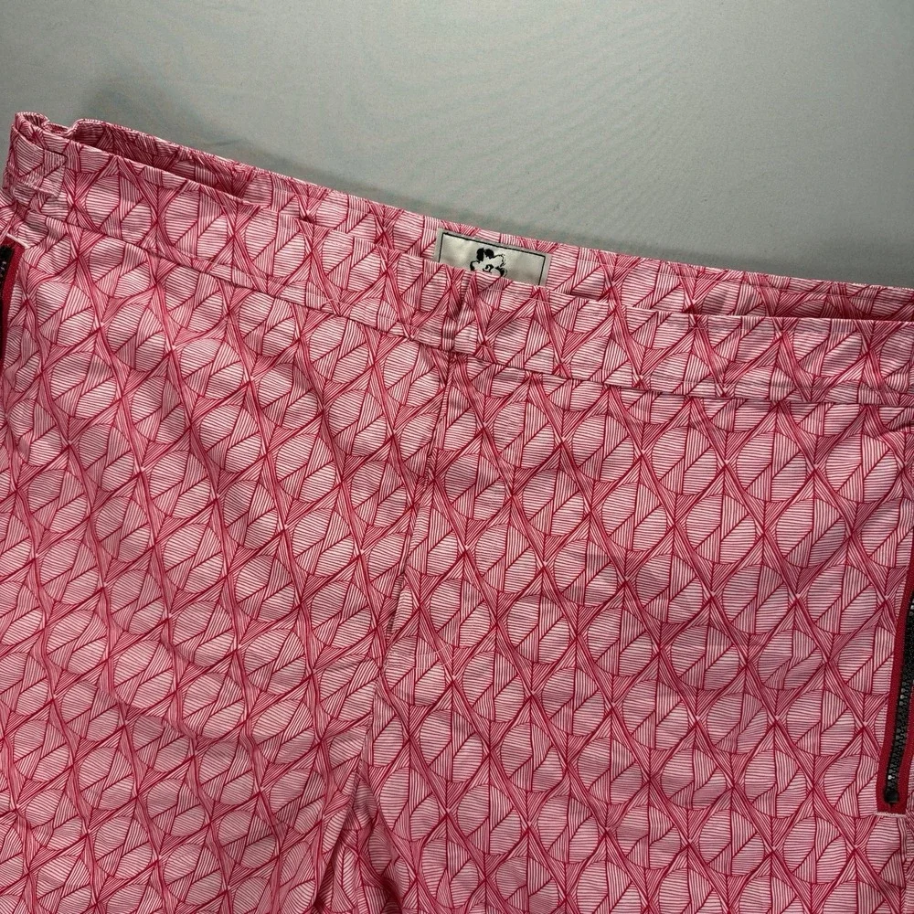 Ted Baker Swim Shorts Mens 6 Pink Geometric Zipper Pockets Trunks Boardshorts
